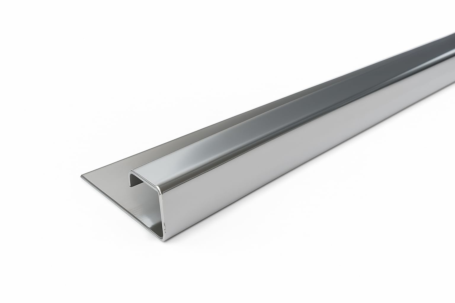 6 Schienen a) 2,50m = 15 lfdm. Edelstahlschiene V2A glänzend 6 mm Quadro Fliesenschiene