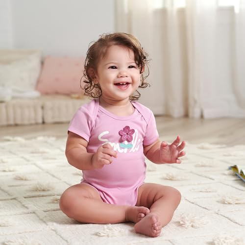 Image of Gerber Unisex Baby 5-Pack Short Sleeve Variety Onesies Bodysuits
