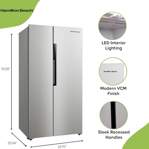 Hamilton Beach Hbf1558 15.6 Cu Ft Counter Depth Full Size Refrigerator, Side Doors, Stainless on Fridge.com - View 6