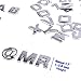 Cosmos 40 Pcs Silver Tone Plastic Car Letters Number Sticker 3D Emblem Trim Badge Decal Sticker