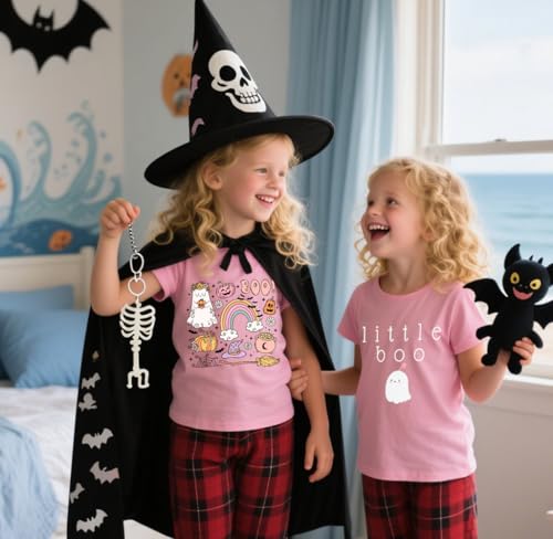 Toddler Girls Halloween Shirt Cute Ghost B00 Tshirt Kids Outfits Short Sleeve Tees Tops 2-7Years3