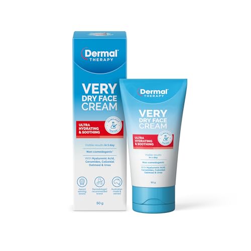 Dermal Therapy Very Dry Face Cream, Intensive Nourishing Cream for Very Dry & Sensitive Face & Neck Skin, Hydrates, Repairs & Protects with Ceramides & Hyaluronic Acid, Non-Greasy, Lightweight | 50g