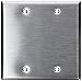 Leviton 84025 2-Gang No Device Blank Wallplate, Standard Size, Box Mount, Stainless Steel