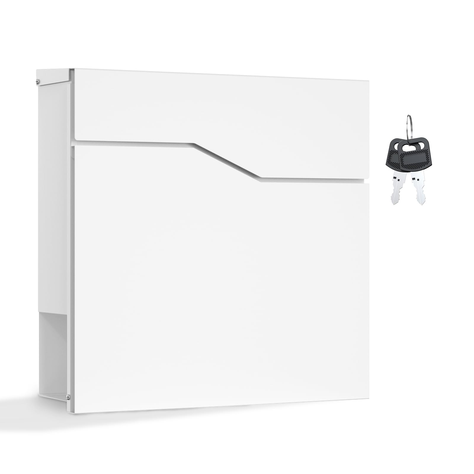 Design Mailbox V19 white Newspaper Compartment Wall Letterbox Postbox powder coated