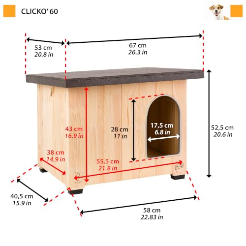 Caseta perro madera contra frío y humedad suelo elevado Ferplast 4