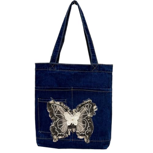 Image of Farm4Far Women Denim Bow-tie Tote Shoulder Sling Hand Bags