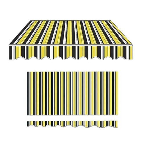 Toile d'auvent de rechange 4x3 m polyester bâche store banne jaune - 2