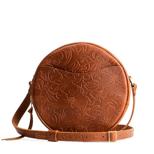 Portland Leather Goods Large Circle Crossbody Bag for Women – Handmade from the Finest Full-Grain Hides – Features Interior & Exterior Pockets & an Adjustable Strap – Meadow
