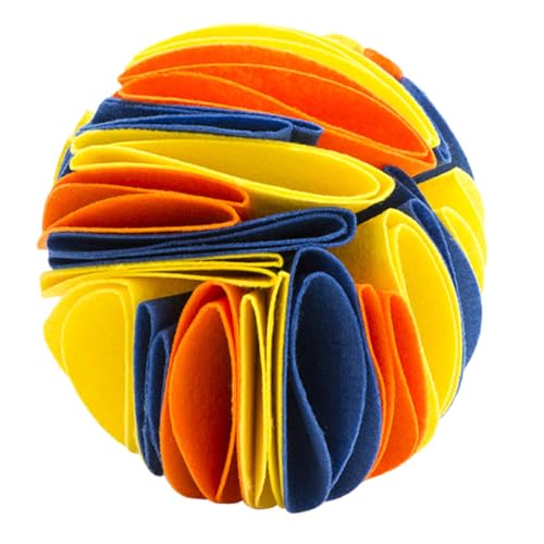 Milisten 犬のスニッフィングボール 犬のパズルのおもちゃ チャックのおもちゃ 犬のパズルフィーダーのおもちゃ 子犬 ゲーム 受け皿 犬の訓練用おもちゃ きしむ ペット 犬用 毛虫 フェルト布