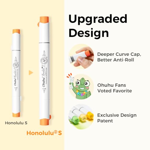 Image of Ohuhu Alcohol Markers 120 Colors Brush& Soft Chisel for Adult Cozy Coloring | AP Certified Refillable Alcohol-based Ink, Drawing Markers for Artists Beginners Coloring Illustration Sketching, Honolulu 2S
