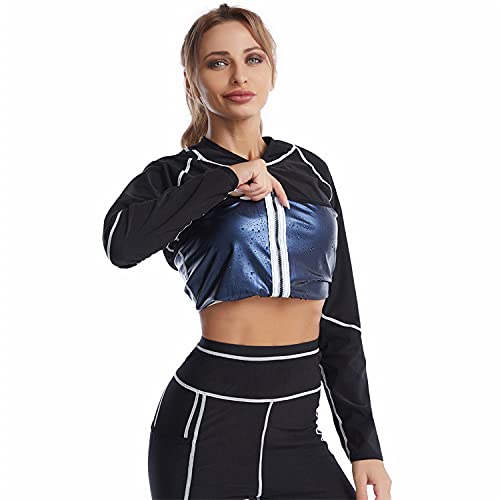 Survêtement de sudation femme veste néoprène zippée pour brûler les calories