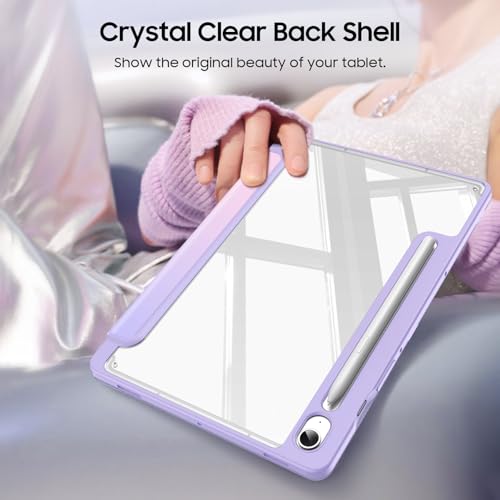 Image of Fintie Clear Case for Samsung Galaxy Tab S10 Lite /S10 FE /S9 FE 10.9'' | Tri-Fold Stand, Shockproof TPU Bumper, Auto Wake /Sleep, for Office & Entertainment, Fantasy Ombre