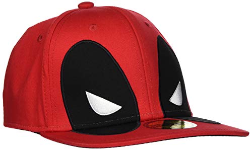 Deadpool Big Face Hombre Gorra Rojo One Size 100% algodón