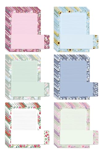 Better Office Products Floral Paper Stationery Set, 100 Piece Set (50 Lined Sheets + 50 Matching...