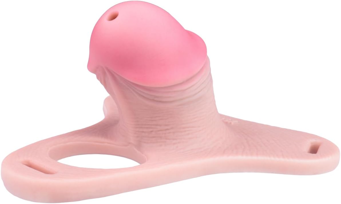 Pink Silicone Men Locked Cage Chastity Device, Soft Male Penis Chastity Cage Adult Sex Toy for Men