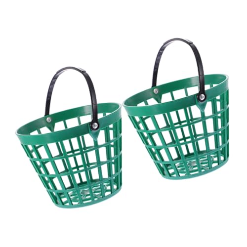 BESTOYARD 2 Piezas cesta de recogida de golf cesta de almacenamiento de de golf contenedor portátil cubo de golf Soporte de almacenamiento cubo de de golf nylon Verde