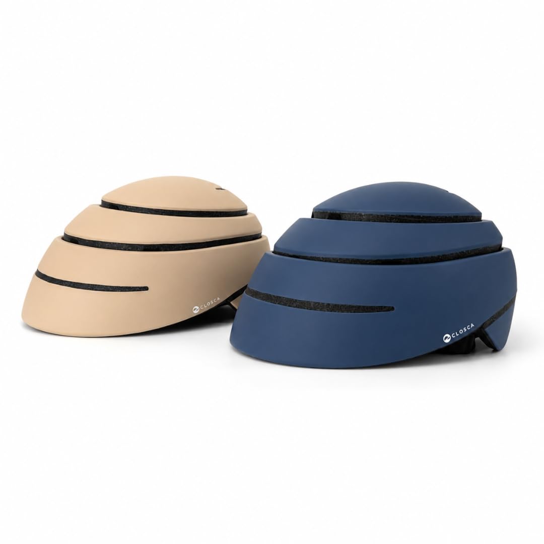 CLOSCA. Pack 2 Cascos Plegables para Bicicleta y Patinete Eléctrico. Ligeros, Compactos y Homologados. Diseño Urbano Unisex para Hombre y Mujer. Casco Bici Adulto para Ciclismo y Ciudad