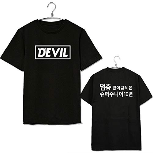mainlead Kpop Super Junior SJ Devil Donghae Eunhyuk T-Shirt (Black, XXL)