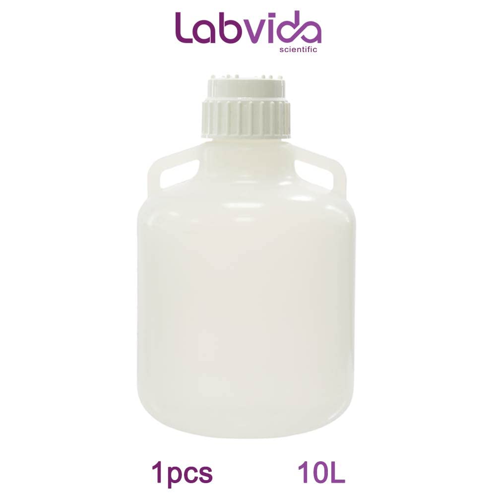Carboys redondos de 10L con asas, graduaciones moldeadas, intervalo en 1 Gal,Tapa de PP con junta TPE,LVAA001