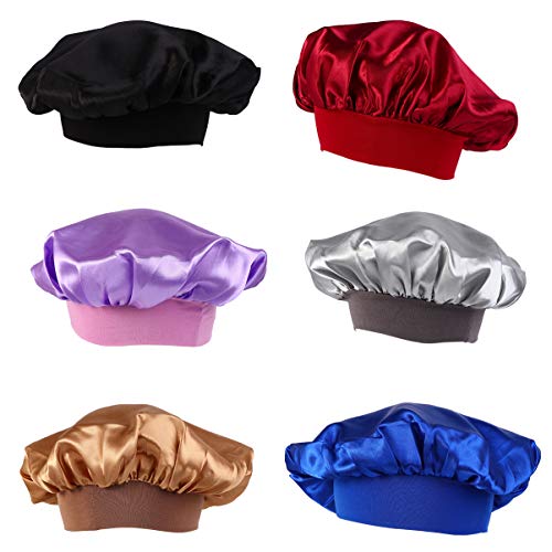 PIXNOR 6 Pcs Tampas de Sono BonÃ© de Cetim ChapÃ©u SalÃ£o Cap Perda de Cabelo ChapÃ©u Tampa da CabeÃ