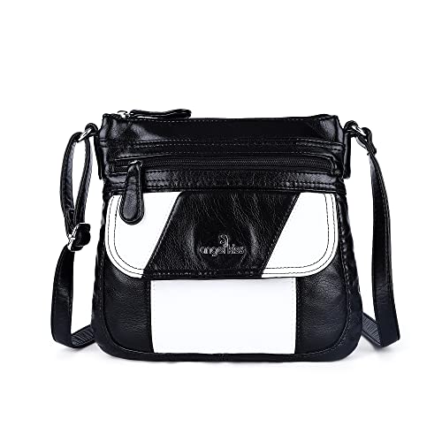 Image of Angelkiss Small Womens Crossbody Bag Leather Shoulder Purse for Women Hobo Bag with Adjustable Shoulder Strap