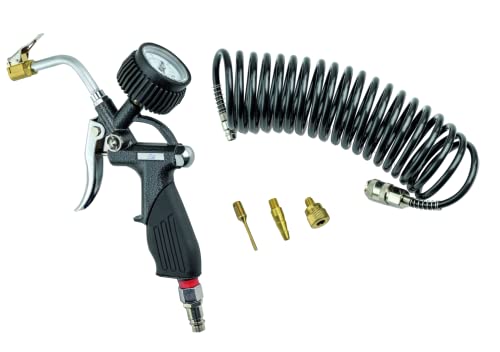 FIAC Bandenvulpistool met harde slang voor compressorbanden incl. 3 adaptermondstukken en slang, max. 8 bar