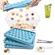 APKOL Runde Eiswürfelform mit Deckel und Behälter, 2,5 cm x 99 Stück Mini eiswürfelform rund,Non-BPA eiswürfelbehälter,eiswürfel rund ice cube tray Mit Eisklammer und Eisschaufel