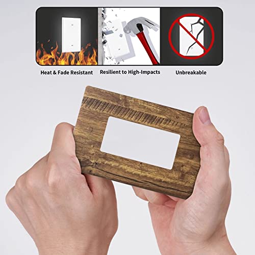 Rustic Wood Texture 1 Gang Light Switch Cover Decorative Single Rocker Wall Plate Electrical Outlet Cover Faceplate For Decor Kitchen Bedroom Bathroom 4.5" X 2.76" #TOP4