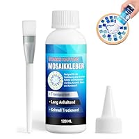 Transparenter Mosaikkleber 120ml, Mosaik Kleber, Stark Klebend Mosaikkleber Transparent Mit Pinsel Und Spitze für Mosaiksteine zum Basteln, Glas, Acrylmosaik, Keramik, Fliesenbruch (demas-W01)