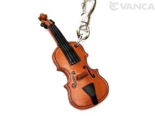 Violon miniature en cuir fait main au Japon par VANCA pour sac élégant