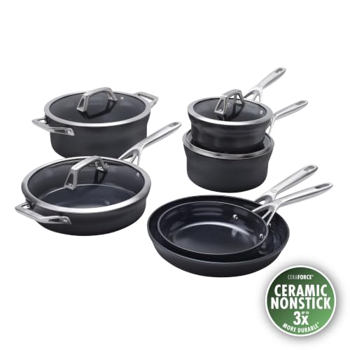 ZWILLING Motion Ceramic Hard Anodized 10-pc Aluminum Nonstick Cookware Set