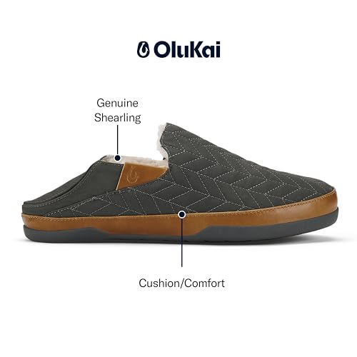 OLUKAI Hanohano Men's Slipper, Weather Resistant Waxed Canvas, Rubber Grip Soles for Inside & Outside Wear, Durable & Comfortable Slip-On4