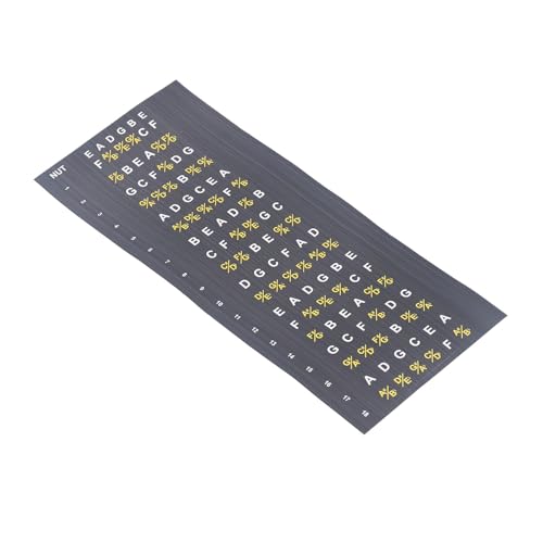 KIMISS Pegatinas para Diapasón de Guitarra para Principiantes + Calcomanías de Mapa de Notas para Escalas de Acordes de Guitarra Eléctrica Acústica + Pestañas para Aprender - Accesorio para