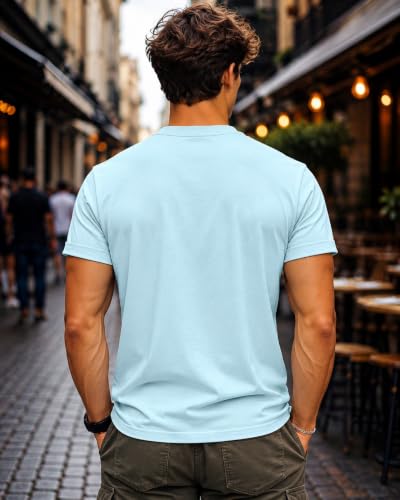 Image of INKKR Men's Solid Round Neck Half Sleeve Classic Cotton Bio-wash T-Shirt Combo | Crew Neck Cotton Tshirt for Men Combo