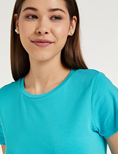 Image of Amazon Brand - Symbol Women Cotton Stretch Regular Fit Round Neck Half Sleeve T-Shirt (Available in Plus Sizes)