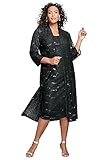 Roaman's Women's Plus Size Sequin Lace Jacket Dress - 18 W, Black