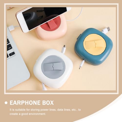 Enrollador de cables USB con estuche compacto de PP para gestionar líneas de datos 6
