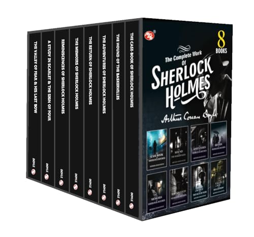 Image of Complete Works of Sherlock Holmes - Set of 8 Books | Classic Detective Stories by Arthur Conan Doyle (Box Set)