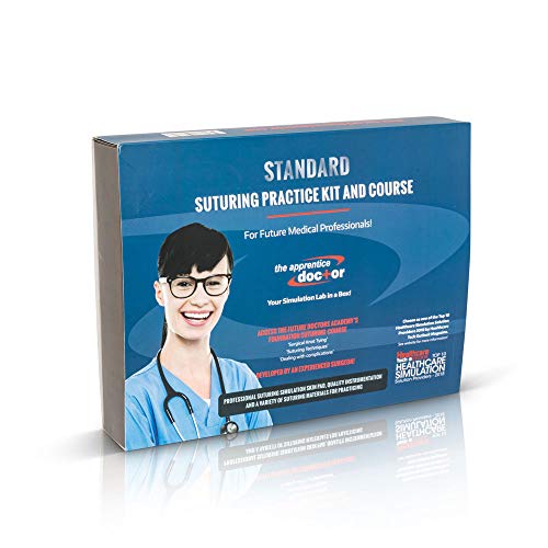 Suture Practice Kit with Suturing How-to Guide Designed by Medical Professionals for Medical Students to Practice and Perfect Suturing Techniques and Knot Tying Skills - The Apprentice Doctor