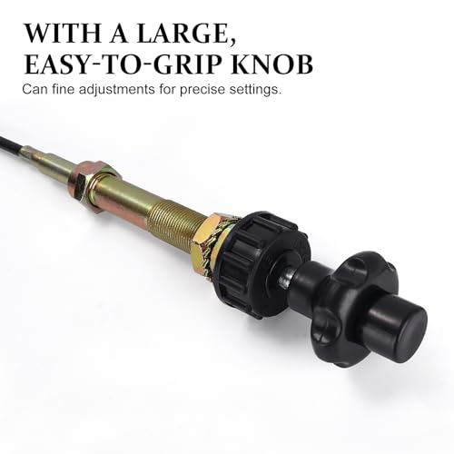 Image of 10FT Heavy Duty Vernier Adjustable Lock Control Cable, Part Number VCGTX10, Locking Adjustable Control Cable, Black Knob