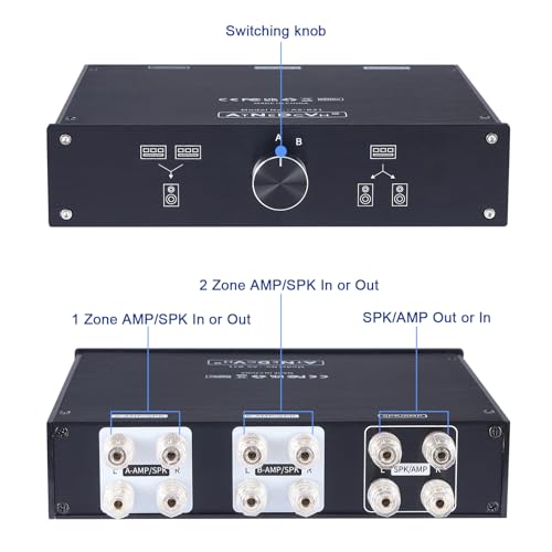 Interruptor de audio estéreo para conectar dos amplificadores sin cables sueltos 3