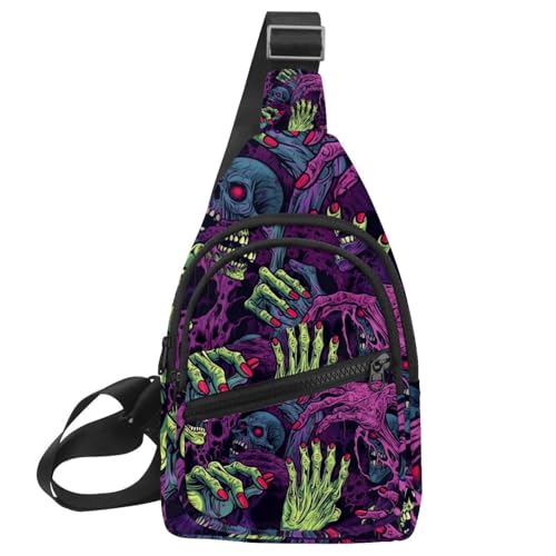 Mochila cruzada manos de zombi antirebote con correa regulable para deporte