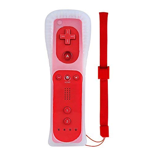 Remote Controller for Wii & Wii U Lavuky WR03 with Silicone Case and Wrist Strap(no Motion Plus Built-in) -Scarlet