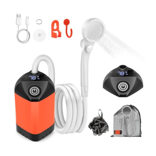 Ducha portátil para camping, bomba recargable de 7800mAh para ducha de camping