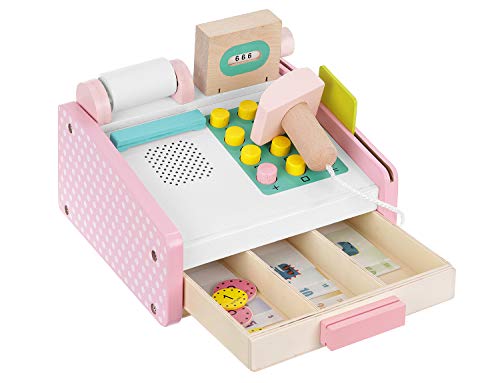 ISO TRADE Registrierkasse mit Scanner Holz Kinder-Spielzeugkasse Spielgeld 11214 – Bild 8