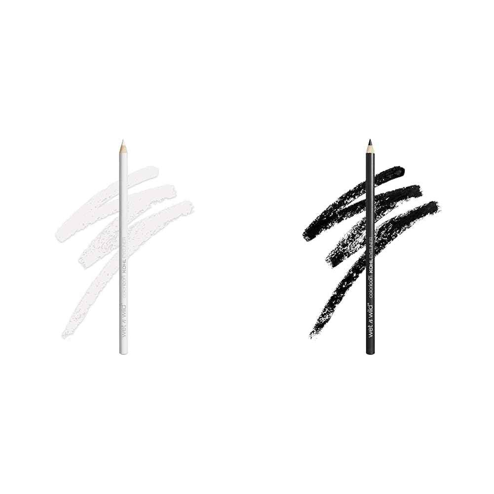 wet n wild Color Icon Kohl Eyeliner Pencil Youre Always White Babys Got Black 2-Pack