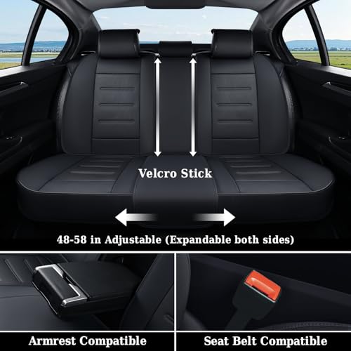 Image of Coverado Car Seat Covers, Front Covers for Cars, Car Seat Cover Front Seats, Car Seat Protector Waterproof, Leather Car Seat Cushion, Universal Interior Covers Seat Protectors for Most Cars Black