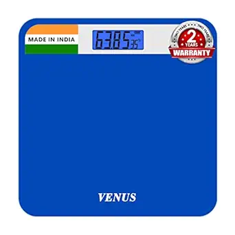 Venus (India) Electronic Digital Personal Bathroom Health Body Weight Weighing Scales For Body Weight,Battery Included (Blue)