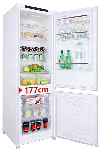 Einbaukühlschrank mit gefrierfach 177 cm hoch ,【​No Frost Plus】, kühl gefrierkombination einbau 178 kühlschrank | 248L (186L/62L) | Energieeffizient |5 hat,5 Schubladen|Leise|Türscharnieren Wechselbar