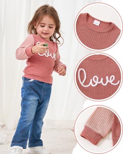 Image of Baby Toddler Girl Clothes Outfits Kids Sweatshirt Jeans Set Denim Pants Little Girls Clothes Toddler Outfit for Girls